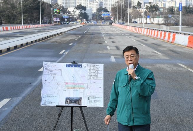 수내교 차로 통행 재개 현장 브리핑