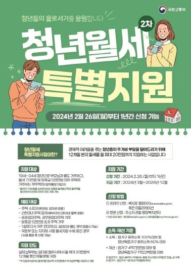 ‘청년월세 특별지원’ 포스터