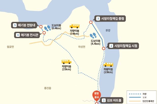 DMZ 평화의 길 테마노선 노선도