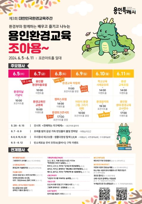 용인특례시 제3회 환경교육주간 프로그램 홍보 포스터