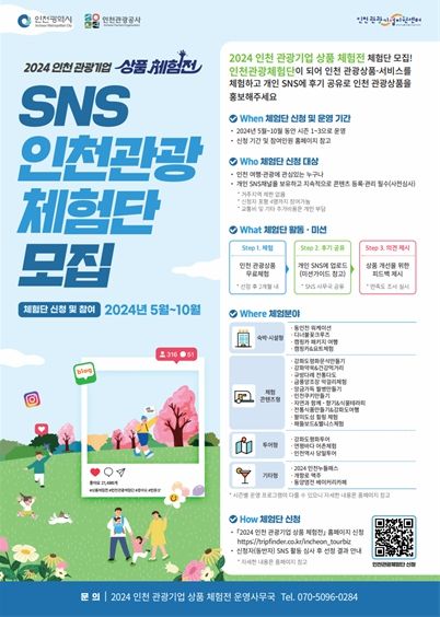 '2024 인천 관광기업 상품 체험전- 체험단 모집' 포스터