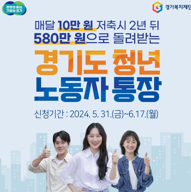 광주시, 2024년 경기도 청년 노동자 통장 166명 모집