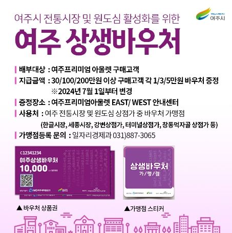 여주시, ‘여주 상생바우처’ 2차 운영 개시