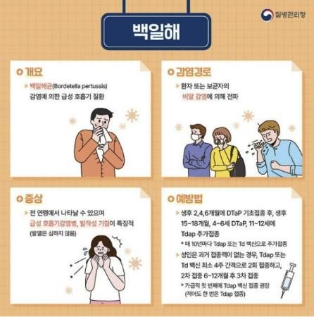 백일해 예방수칙 홍보물