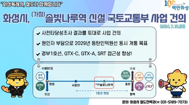화성시, (가칭)솔빛나루역 신설 국토부 건의