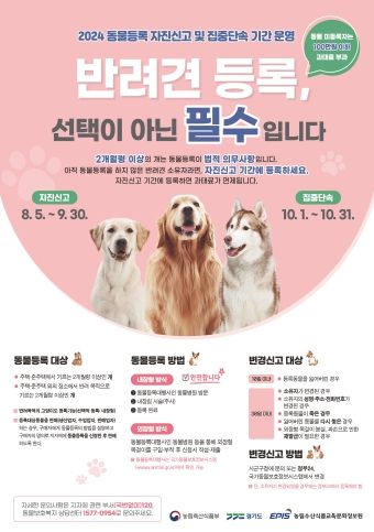 동물등록 자진신고 포스터