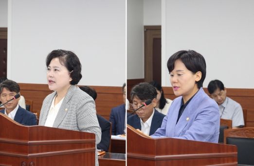 2024.09.12. 복지환경위원회 위원들의 의원발의 조례안을 제안설명하고 있다.