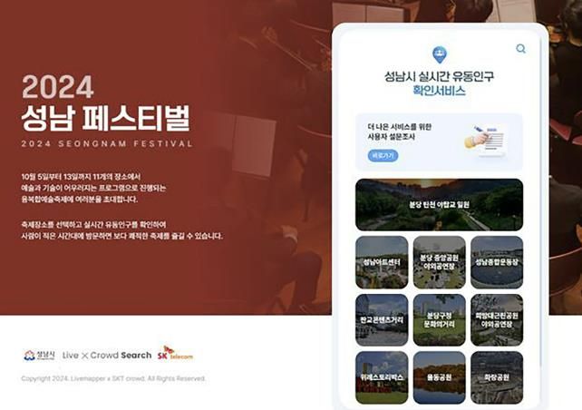 성남시 실시간 유동인구 확인 서비스 PC 접속 화면