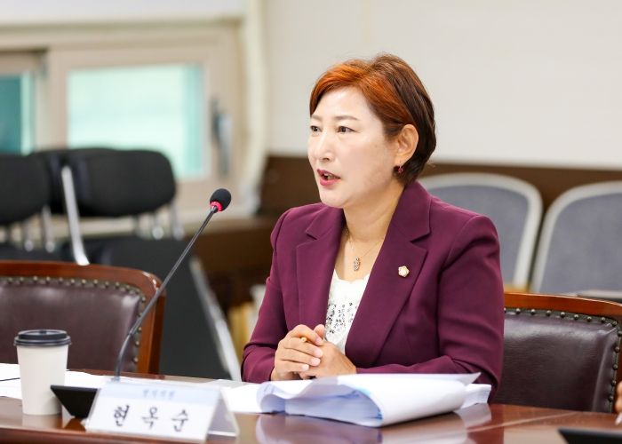 지난 15일 제293회 임시회 제1차 기획행정위원회에서의 현옥순 의원 모습.