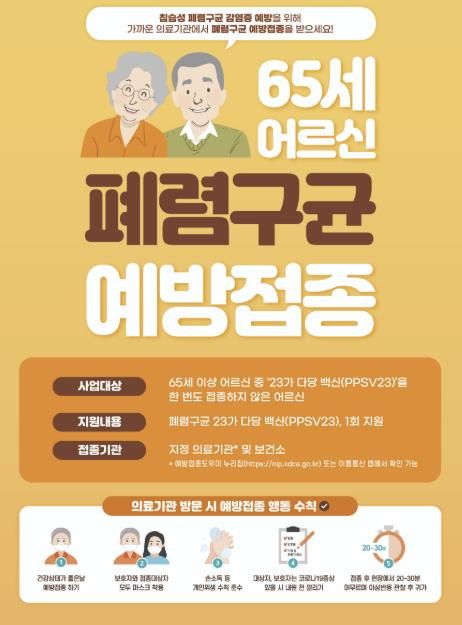 성남시, 65세 이상에 폐렴구균 무료 예방접종