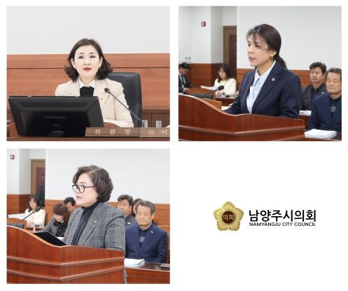 좌측부터 1열 : 이경숙 위원장, 손정자 의원, 좌측부터 2열 : 박윤옥 의원