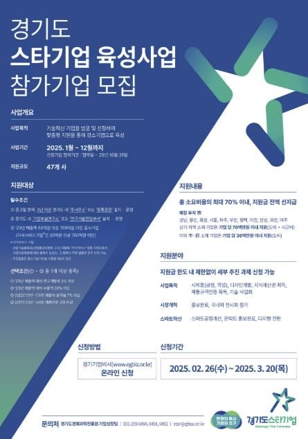 시흥시, ‘스타기업 육성사업’ 참여 중소기업 모집