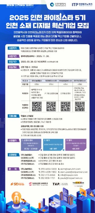 ‘제5기 인천 라이징 스타’ 디지털 혁신기업 모집