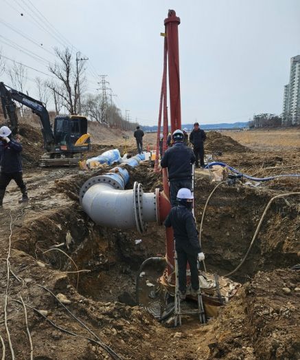 노후 송수관로 긴급 복구 현장
