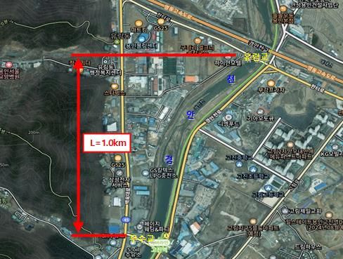 용인특례시가 환경개선 사업을 추진 중인 경안천변 구역