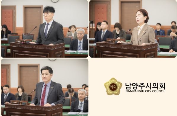 왼쪽부터 시계방향으로 : 원주영 의원, 정현미 의원, 김동훈 의원