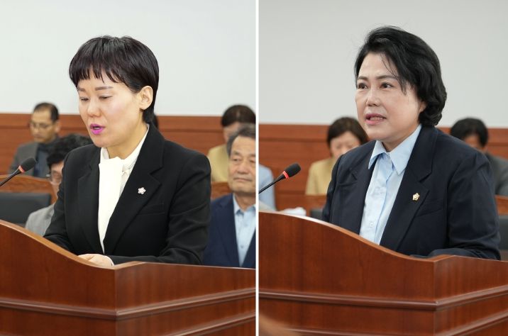 왼쪽부터 한송연 의원, 박윤옥 의원