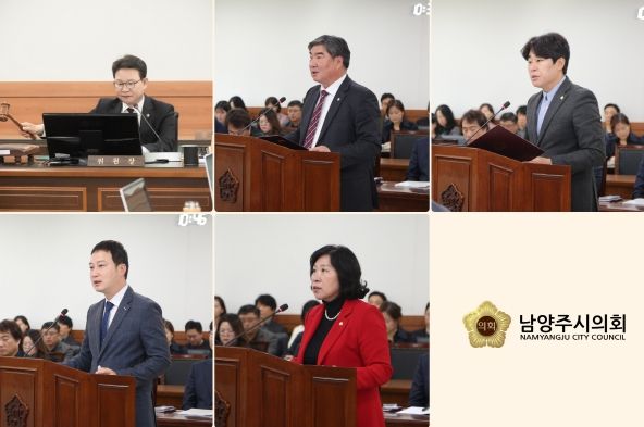 왼쪽부터 시계방향으로 : 박경원 위원장, 김지훈(국)의원, 김상수 의원, 김영실 의원, 이진환 의원