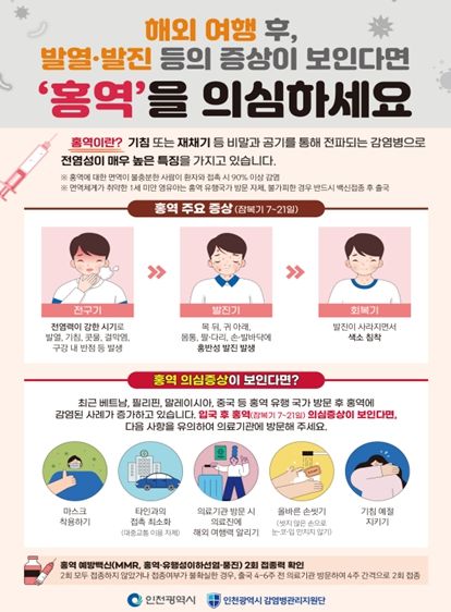 홍역 안내 포스터
