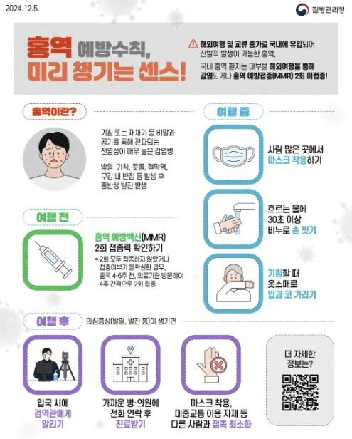 홍역 예방수칙 안내문