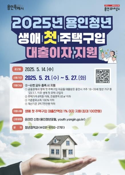 청년 생애 첫 주택구입 대출이자 지원 홍보포스터