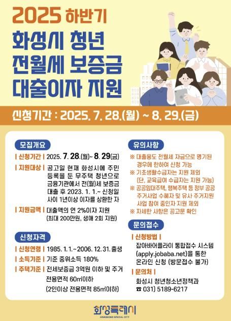 청년 전월세 보증금 대출이자 지원사업 홍보이미지