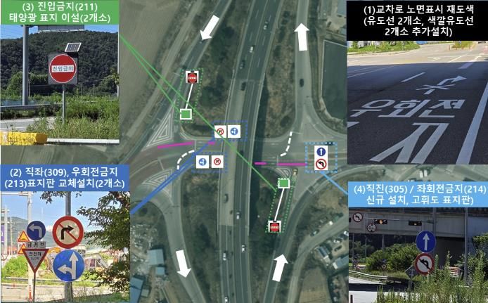 용인특례시 처인구가 국도45호선 송전교차로에 교통안전시설물을 보강했다