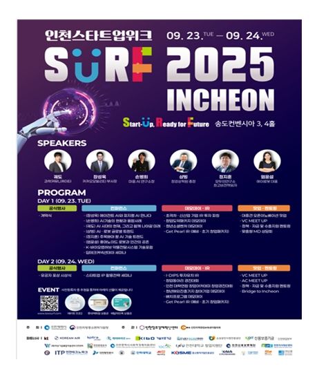 인천시, ‘SURF 2025 INCHEON’ 9월 23일 송도서 개막