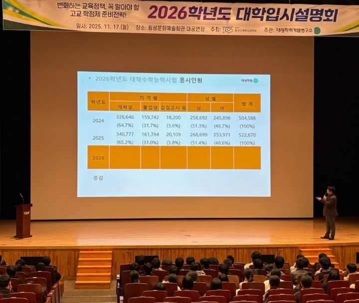 ‘2026학년도 대학입시설명회’