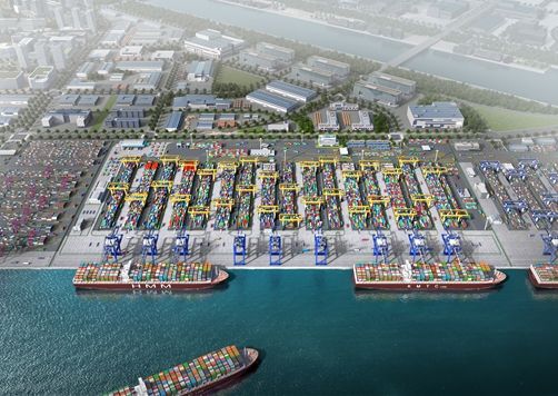 인천신항 1-2단계 컨테이너부두 상부공사 착공